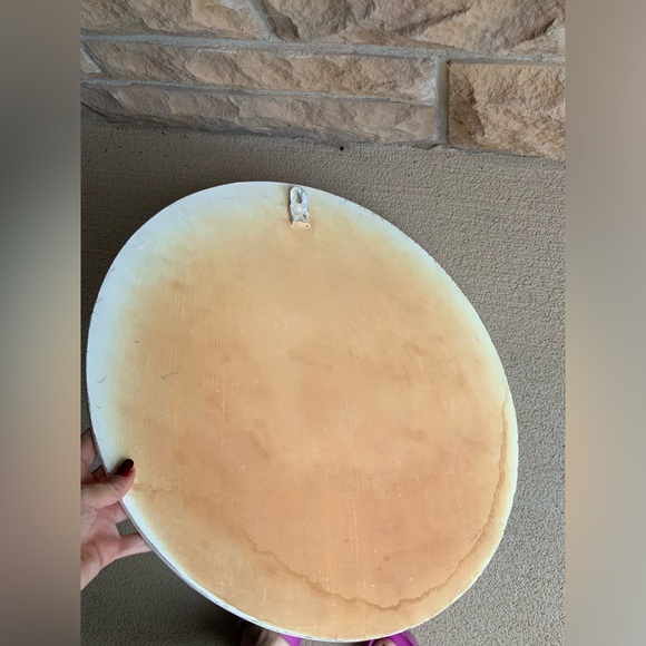 Vintage Early 2000’S Mosaic Tile Orange Round Ceramic Wall Mirror 19” Diameter - Picture 10 of 12